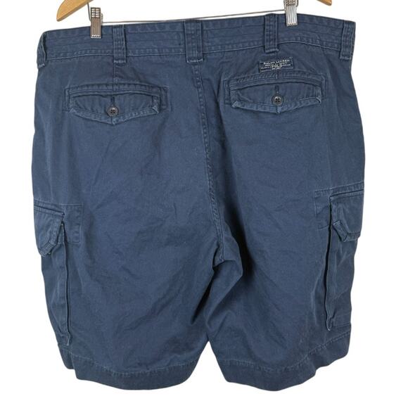 100% Cotton Polo Ralph Lauren Navy Blue Cargo Shorts w/ Pockets  - Size: 42 - Picture 3 of 8